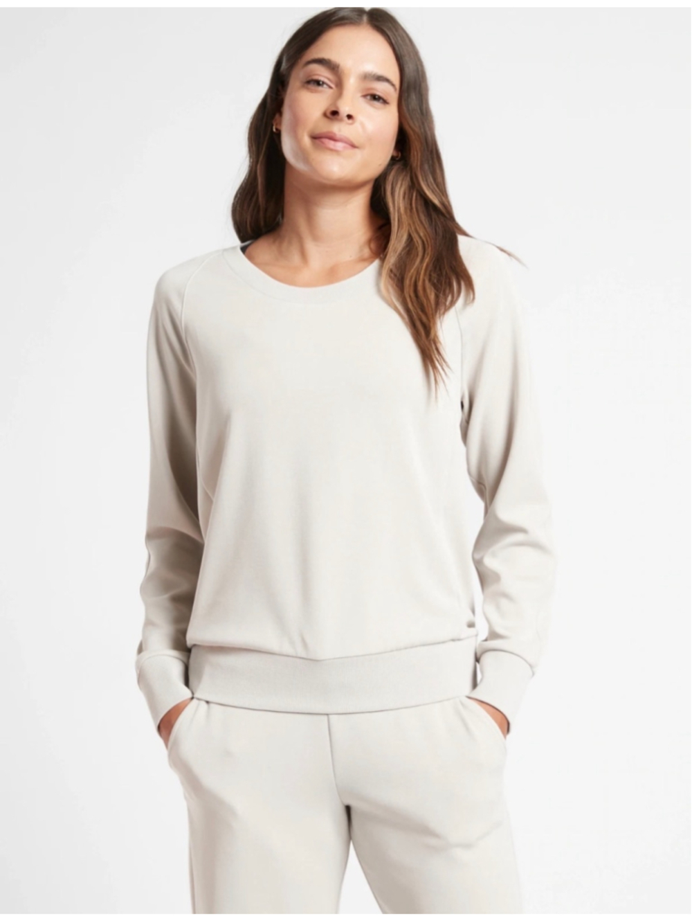 Women's Athleta Seasoft Scoop-Neck Sweatshirt, Abalone Size M